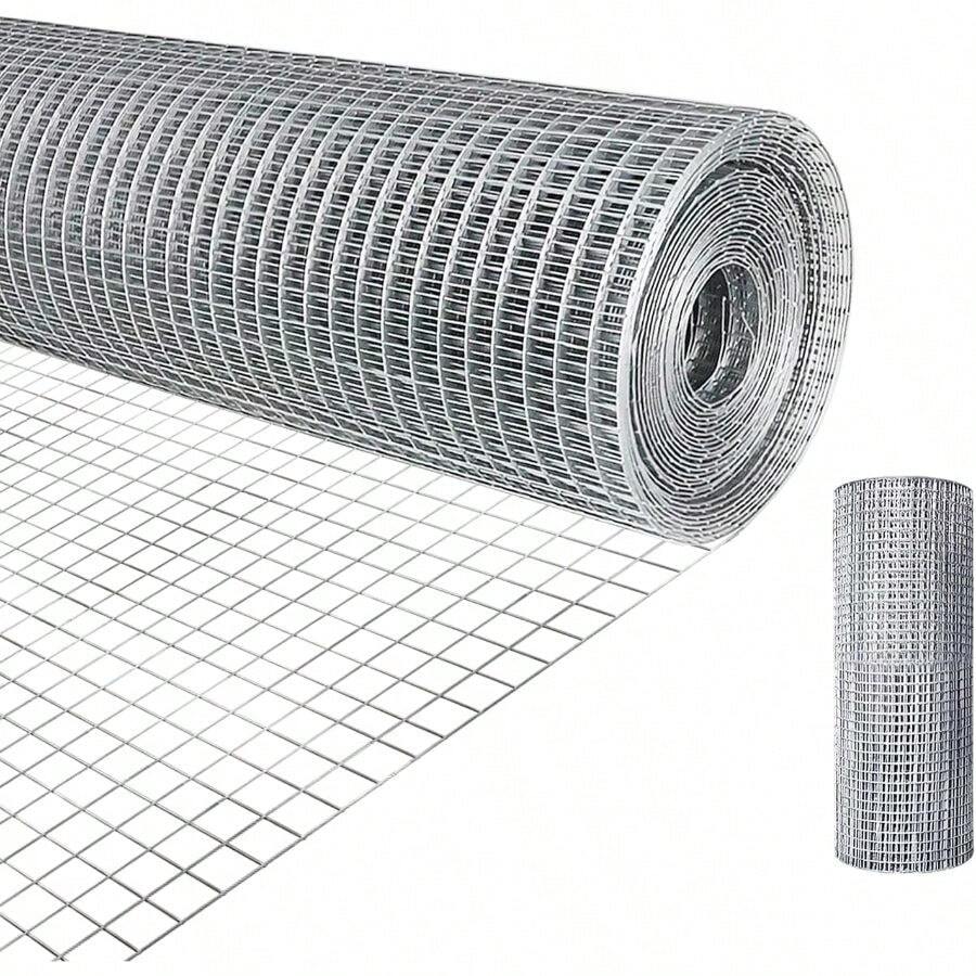 Cloth 1/2 Inch 19Ga Double Hot-Dipped Galvanized After Welding Wire Fence Mesh Welded Metal Chicken Wire Fencing Roll (Silver 1/2 8X25) - Silver 1/2 8X25 - View 1