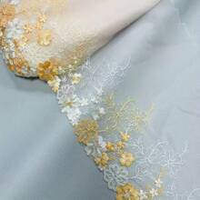 1 Yard Exquisite Floral Embroidered Lace, Decorative Trim, Handmade Craft Material, 26cm Wide - 1 Yard - View 2