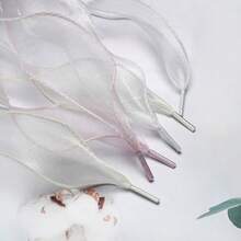 白色缎带鞋带，芭蕾舞鞋薄纱缎带鞋带，女士款，适合小号白色鞋子 - 白色 - 查看 3