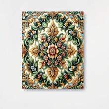 Kit de Pintura de Diamantes 5D - Decoración Floral Mandala, Cuentas de Diamantes Redondas y Colores Vibrantes, Adecuado para Decoración de Paredes en el Hogar y la Oficina, Perfecto para Regalos de Acción de Gracias y Navidad, Arreglo de Espacios de Oficina, Obra de Arte Festiva, Proyecto de Artesanía Fina - Enmarcado - Ver 1