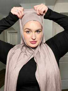 1pc Instant Jersey Hijab With Undercap, Silky Soft Breathable Fabric, Suitable For Daily Wear, Festivals, Prayers, Pilgrimage, Paired With Abaya - Multicolor - View 19