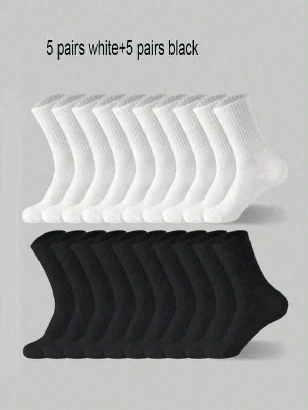 5 Pairs/10 Pairs/20 Pairs Unisex Casual Socks, Tennis Socks, Moisture-Wicking & Breathable, Suitable For Everyday Wear