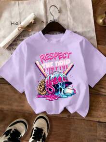 3pcs/Set Boys' Sports Style Baseball & Colorful Letter Print Round Neck T-Shirts, Comfortable & Fashionable Daily Wear, New Summer Collection - Multicolor - View 6