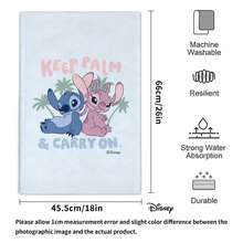Khăn tắm in hình Stitch màu xanh nhạt của Disney, có thể mua theo gói 1, 2, 3, 4, 5, 6 chiếc, dùng cho phòng tắm và nhà cửa. - 18x26 inch - Xem 8