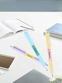 60 etiquetas personalizadas con nombre, pegatinas personalizables - etiquetas para envolver regalos con, resistentes al agua, artículos de papelería, oficina, escuela y hogar - regalo perfecto de vuelta a la escuela para estudiantes - Multicolor - Ver 4