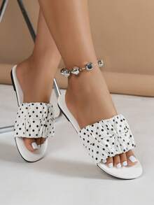 女士平底凉鞋 编织百搭黑色休闲露趾凉鞋 2025夏季新款休闲沙滩鞋 户外塑料拖鞋 - 白色 - 查看 4