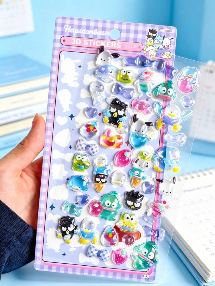 Bộ sticker 3D Kawaii – Hình dán đáng yêu dành cho bé gái, đồ thủ công DIY, sổ lưu niệm, nhật ký, ốp điện thoại, laptop, trang trí bình nước – Sticker bong bóng dễ thương với nơ, trái tim và kẹo ngọt. - Nhiều màu - Xem 14