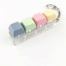 1pc Novelty Keyboard Cap Keychain - Colorful Clicky Desktop Toy, Stress Relief And Anxiety Reducer, Fun Office Decor, Unique Gift Choice - Multicolor - View 7