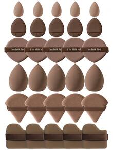 5/10/20/30/40/50/60/80/100个装美妆蛋套装，包含：10个液体粉底蛋 + 10个迷你液体粉底蛋 + 10个三角散粉扑（用于散粉和定妆） + 10个气垫粉扑（用于面部彩妆） + 10个迷你气垫粉扑（用于遮瑕），适用于化妆、家居装饰、梳妆台、旅行、卧室、化妆配件、粉扑、美妆蛋，价格实惠，圣诞礼物，化妆品，化妆工具，物美价廉，礼品，女士礼物，圣诞礼物 - 彩色 - 查看 24