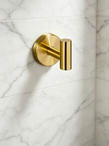 1pc Gold Bathroom Accessories Hanger, Stainless Steel Towel Ring, Toilet Paper Holder - Multicolor - View 8