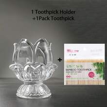 Decorative Toothpick Holder - Stunning Crystal Glass, Stylish. Enhance Your Celebrations: Weddings, Birthdays, Valentine's Day. Comes With 1 Pack Quality Toothpicks. A Must-Have! - View 11