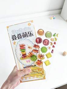 可爱、清新、甜美、自然风格的卡通3D水晶手机壳，叠叠乐贴纸，文具贴纸，涂鸦贴纸，糖果树脂贴纸，贴纸书，卡通印章糖果微场景贴纸，3D装饰手绘贴纸，无需裁剪，返校用品，迎接新学期 - 彩色 - 查看 14