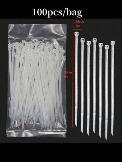 10/100/200pcs Multi-Color Nylon Self-Locking Cable Ties, Garden Binding Straps, Ratchet Design Tightens When Pulled, High Tensile Strength, Durable Self-Locking Plastic Ties, Suitable For Home, Garden, Garage, Studio, Christmas, New Year, Back To School Decoration