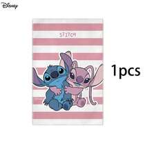 Khăn tắm đôi sọc hồng trắng hình Stitch của Disney, bán theo gói 1, 2, 3, 4, 5, 6 chiếc, dùng cho phòng tắm và nhà cửa. - 18x26 inch - Xem 2