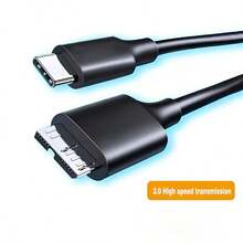 0.3米 USB C 3.0 转 Micro B 3.0 数据同步充电线，2.5英寸硬盘线，适用于平板电脑电脑配件 - 查看 1