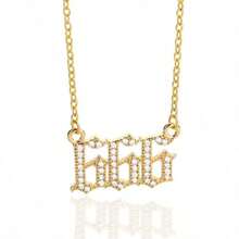 1pc European And American Fashion Style Cubic Zirconia Personalized Design Number 111-999 Angel Pendant Necklace For Women - Yellow Gold - View 20