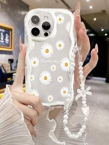菊花图案乳白色透明涂层手机壳，兼容 14/14 Pro Max、16/16 Pro Max、13/11/12/16、Galaxy S23/S24、Note 11 4G、11 Lite、A53、A14、A23、A24、A32、A33、A34、A51、A52、A53、A54、A71、A72、A73、S20 FE、S21、S22、S25 Ultra、S25、S25+ - 彩色 - 查看 3