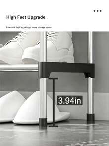 1pc Adjustable Multi-Tier Metal & Plastic Shoe Rack - Freestanding Shoe Organizer Shelf, Suitable For Entryway, Hallway, Bedroom, Living Room - Easy Assembly, Space-Saving Design, Fits Various Room Types - View 5