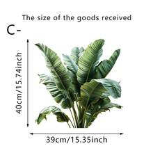1张热带植物墙贴。香蕉叶、棕榈树、森林蘑菇图案踢脚线贴纸。自粘防水植物墙纸，适用于客厅、卧室、楼梯角落。美观自然的DIY家居装饰。 - 多色 - 查看 13