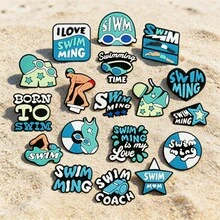 18件套游泳鞋饰品，适用于木屐、凉鞋、鞋子、腕带、凉鞋和手链。 - 18Pcs Swimming - 查看 1