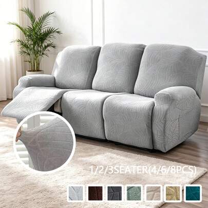 Bộ bọc ghế sofa ngả lưng 1/2/3 chỗ ngồi, chất liệu co giãn jacquard, dùng cho ghế sofa ngả lưng, ghế thư giãn, bọc đồ nội thất, 4/6/8 chiếc.
