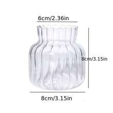 Lake Balaton 1pc Transparent Glass Vase, Mini Wave Pattern Flower Container For Dry Flowers And Cut Flowers, Suitable For Home Decor, Living Room Decor, Flower Vase Display - Transparent - View 13