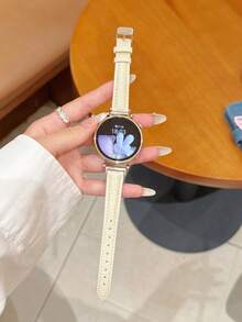 1 条 20mm/22mm 日常款精细真皮表带，兼容三星 Galaxy Watch 7/5 和 Galaxy Watch 6/47mm 表盘尺寸。 - 白色 - 查看 3