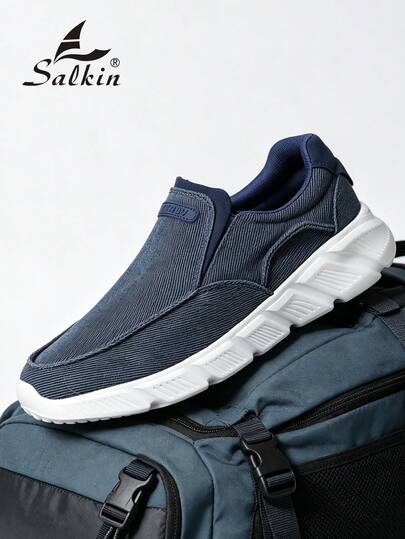 Salkin 新款时尚男士乐福鞋，休闲一脚蹬鞋，青春学院风，适合春夏秋季穿着，也可作滑板鞋，适合户外行走和日常穿着。