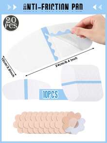 10-20 Thigh Anti-Friction Patches – Unisex Invisible Strip-Shaped Inner Thigh Protector, Transparent Sweat-Proof Elastic Leg Pads For Summer, Plus Size Comfortable Anti-Friction - Multicolor - View 11