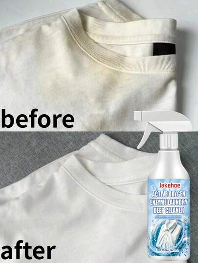 jakehoe 1pc Clothing Cleaning Agent, Removes Oil Stains And Yellowing, Gentle Clothing Cleaning Spray, Portable And Suitable For Outdoor And Indoor Use