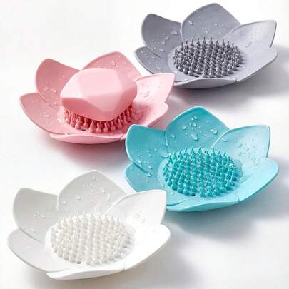 Khay đựng xà phòng bằng silicon có lỗ thoát nước. Giá đựng xà phòng cục cho phòng tắm. Khay đựng xà phòng cho bồn rửa nhà bếp. Giá đựng xà phòng hình hoa cho mặt bàn, bồn tắm.