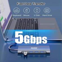 NUO XI NUOXI USB-C 集线器，Type-C 转 RJ45，4K 30Hz 高清电视 VGA 适配器，SD/TF 卡槽，USB 3.0/2.0 扩展坞，PD 87W USB-C 分线器，兼容 MacBook Pro/Air - 查看 10