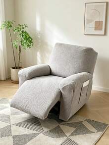 Bộ bọc ghế sofa ngả lưng 1/2/3 chỗ ngồi, chất liệu co giãn jacquard, dùng cho ghế sofa ngả lưng, ghế thư giãn, bọc đồ nội thất, 4/6/8 chiếc. - Màu Xám nhạt - Xem 2