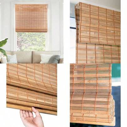 Chicology sombras romanas de bambú inalámbricas tratamiento de filtrado de luz sensación perfecta para el restaurante sala de estar comedor recámara y más 23 pulgadas de ancho x 64 pulgadas de alto bellota Ardilla 34"W X 64"H 1