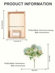 1pc Wooden Art Wall Frame With Artificial Flower Vase, Suitable For Spring/Summer Home Decor, Bedroom/Living Room Decoration, Wedding Season, Mother's Day/Teacher's Day Gift - Retro Photo Frames - View 12