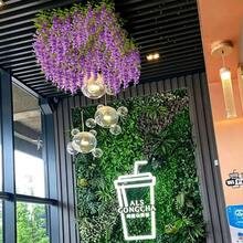 Guirlanda artificial de glicínias com 10 hastes, 190 cm de comprimento, ideal para arco de casamento, festas, jardins, decoração de casa e perfeita para o Dia dos Namorados, aniversários, formaturas, Dia das Mães, Natal, Páscoa, Dia de Ação de Graças, Halloween e outras ocasiões especiais. - Roxa - Ver 8