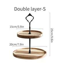 LECHENG HOUSEHOLD 1pc Multi-Tier Cupcake Stand, Tea Party, Wedding, Birthday Display Rack, Dessert Table, Display Shelf, Dessert Rack, Rosewood, Birthday, Holiday Party Decor, Tabletop Display Rack - View 7