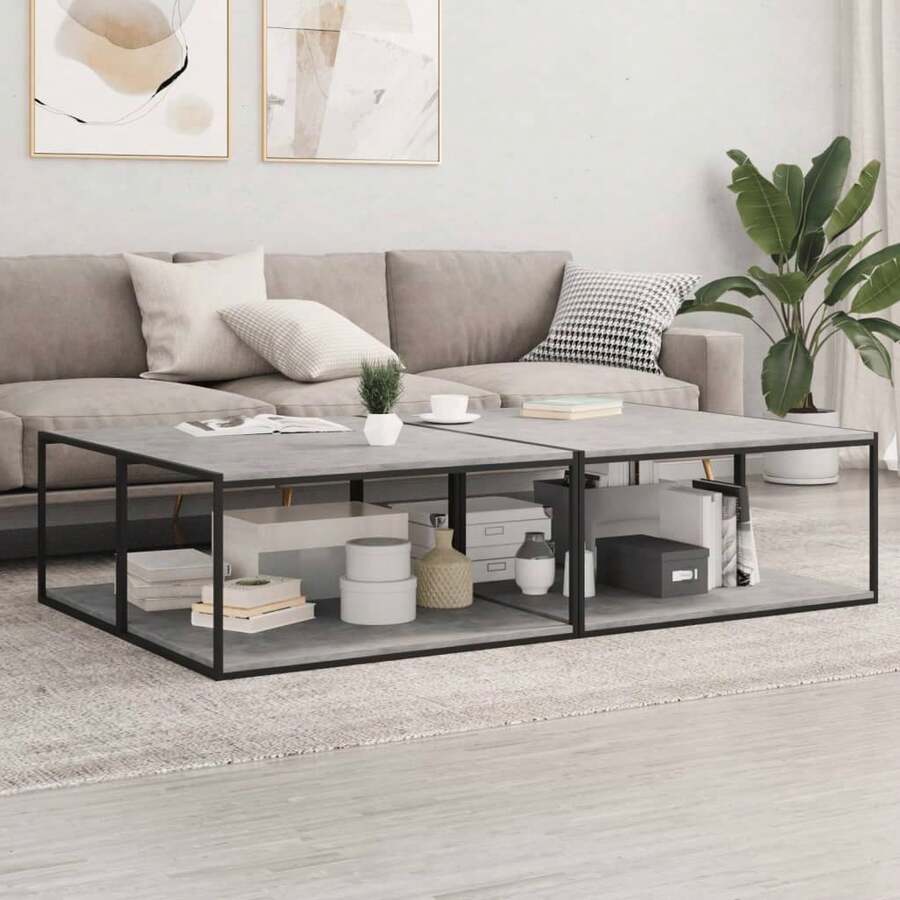 vidaXL Bücherregal-Bretter 8 Stk. Betongrau 80x50x1,5 Cm Holzwerkstoff - Grigio - Visualizzare 1