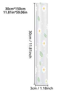 1 Roll Daisy Pattern Kitchen Cabinet Shelf Liner, Adhesive-Free Drawer Mat, Non-Slip Refrigerator Pad, Waterproof EVA Fridge Countertop Mat, Easy To Place - Flowers - View 6