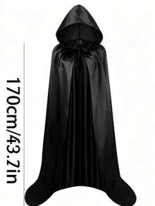 Capa de Halloween para adultos de 110cm/130cm/150cm/170cm, capa de muerte de tela colorida, túnica de mago, capa de mago medieval, accesorio de disfraz para discoteca y bar, accesorio de disfraz festivo, capa negra - multicolor - Ver 40