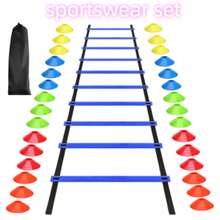 1 Set Outdoor Agility Ladder Training Kit, Includes Football Training Equipment: Agility Ladder, Resistance Bands, Marker Discs, High Jump Rope And Storage Bag - (Set 3) 1 Agility Ladder + 36 Sign Discs - View 7