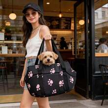 One Pet Backpack (Random Color), A Versatile Carry Bag For Cats And Dogs, Suitable For Small Dogs And Cats. It Can Be Used As A Handbag Or Crossbody Bag. Breathable And Multifunctional, It Comes In S And L Sizes. - Color Random S - View 7