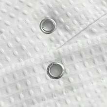 71Wx72L White - Waffle Weave Fabric Shower Curtain 230 GSM Heavy Duty Spa Hotel Luxury Water Repellent White Pique Pattern 180cm x 180cm Decorative Bathroom Curtain - Blanco puro - Ver 6