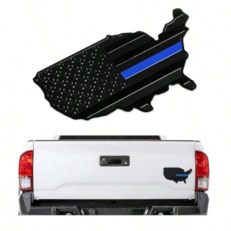 USA Flag Map Fender   Car 3D Aluminum Car Amen Flag Badge National Map Decal Pattic Bumper Sticker Door R Universal Exter Accessories  Se Truck SUV Blue - Blue - 查看 1