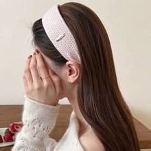 Women's Retro Gold-Tone Striped Knitted Wide Headband, Suitable For Daily Use, Home, School, Beach, Office, Party, Holiday, Birthday, Back To School, New Year, Valentine's Day, Mother's Day, Christmas, Wedding, Music Festival, Graduation, Spring/Summer,Travel - Multicolor - View 3