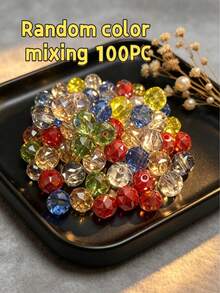 每袋 50/100 顆 8mm 刻面玻璃花朵珠，DIY 手工配件，適用於手鍊、項鍊、耳環，母親節與開齋節理想禮物 - 花球 - 查看 6