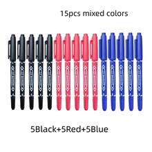 100pcs/30pcs/15pcs/4pcs/1pc Permanent Marker Pens - Waterproof & Ink, Black, Blue And Red, Suitable For Art, Sketch, School And Office Use Back To School - Double-ended Marker Pen - View 7