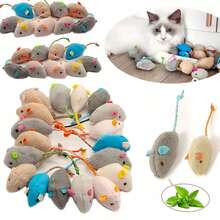 12pcs Cat Toys Set, Plush Mouse & Fish Toys, Suitable For Indoor Kittens, Can Relieve Boredom, Multi-Color, No Catnip Included - View 1