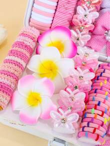185/6 peças/Conjunto Acessórios de Cabelo Fofos com Borboleta e Hortênsia, Coleção de Borboletas, Flores, Laços Estampados e Outros Elementos Adoráveis, Presilhas de Cabelo, Mais Vários Elásticos de Cabelo de Alta Elasticidade - Adequado para Meninas e Mulheres, Atende às Necessidades de Estilo para Escola Diária, Festa e Outras Ocasiões - Distribuído Aleatoriamente, Presilhas de Garra - Multicolorido - Visão 7