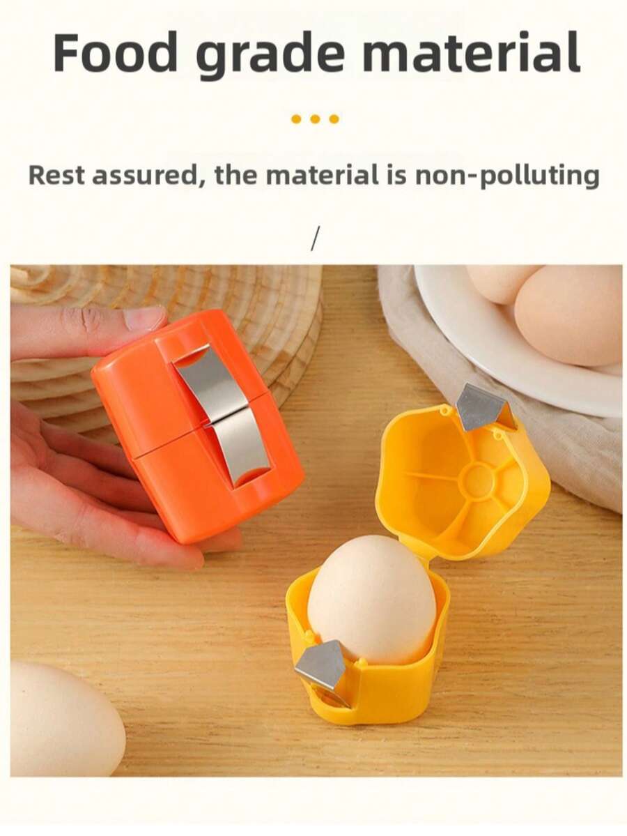 1个全新便携式剥蛋器,家用厨房鸡蛋分离器,手动鸡蛋分离器烘焙配件 - 彩色 - 查看 1
